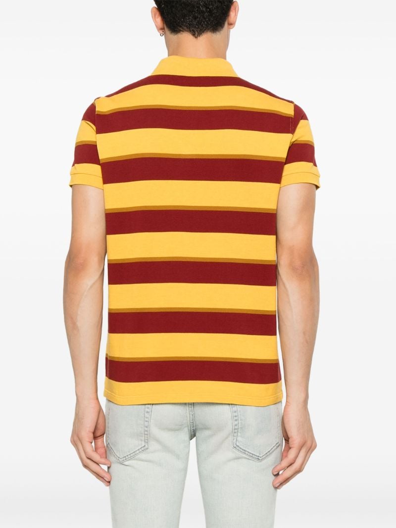 Yellow Striped Cotton Polo Shirt