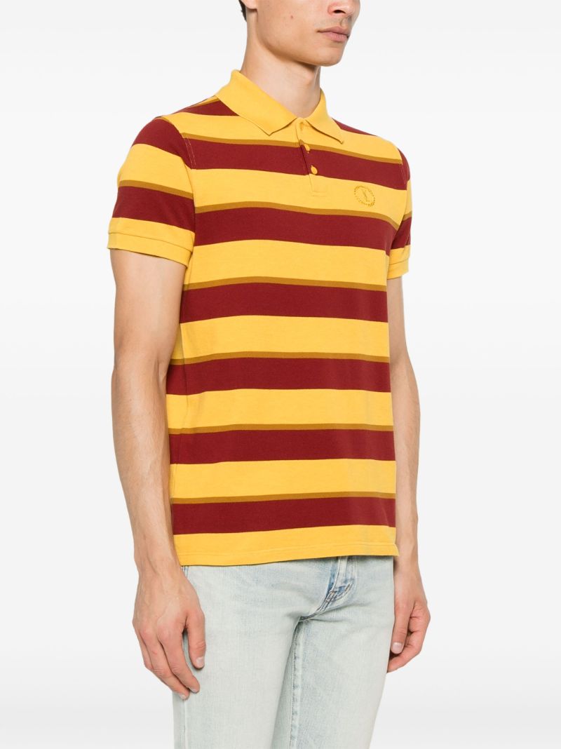 Yellow Striped Cotton Polo Shirt