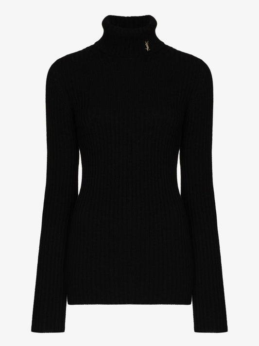 Ribbed Knit Wool Sweater