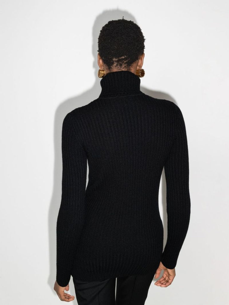 Ribbed Knit Wool Sweater