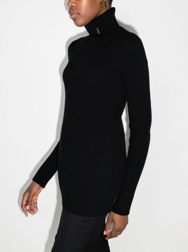 Ribbed Knit Wool Sweater