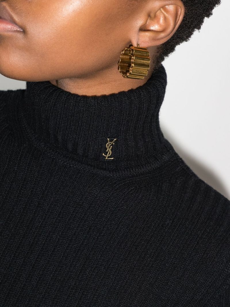 Ribbed Knit Wool Sweater