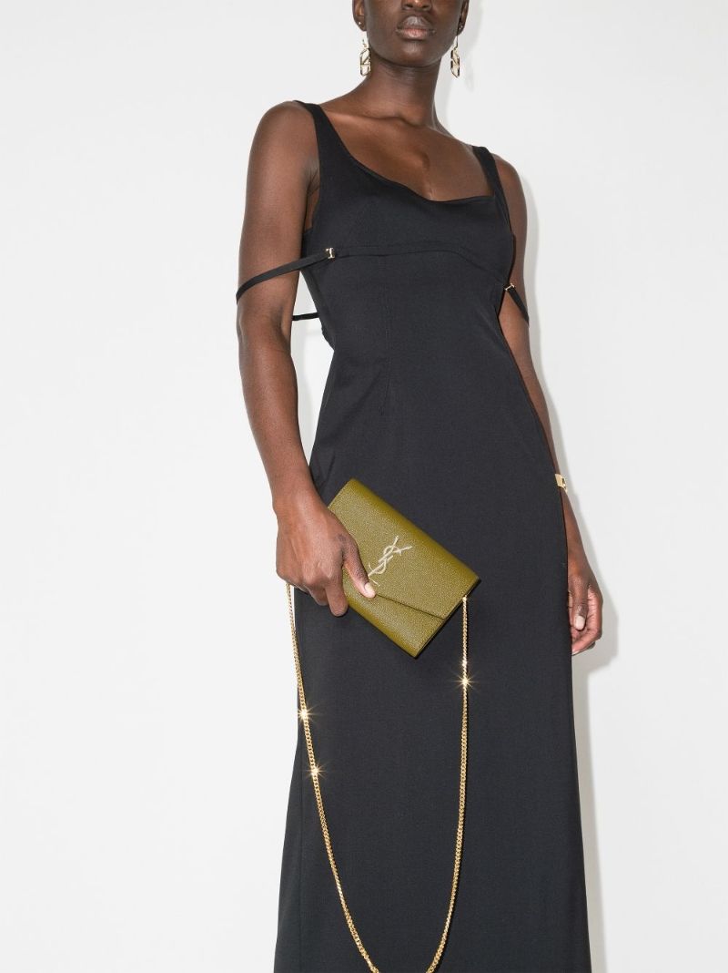 Green Uptown Leather Chain Wallet