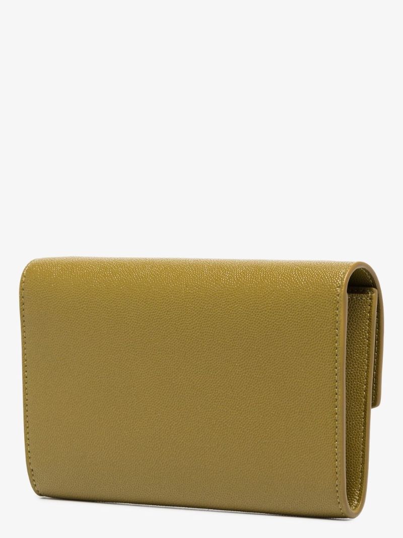 Green Uptown Leather Chain Wallet