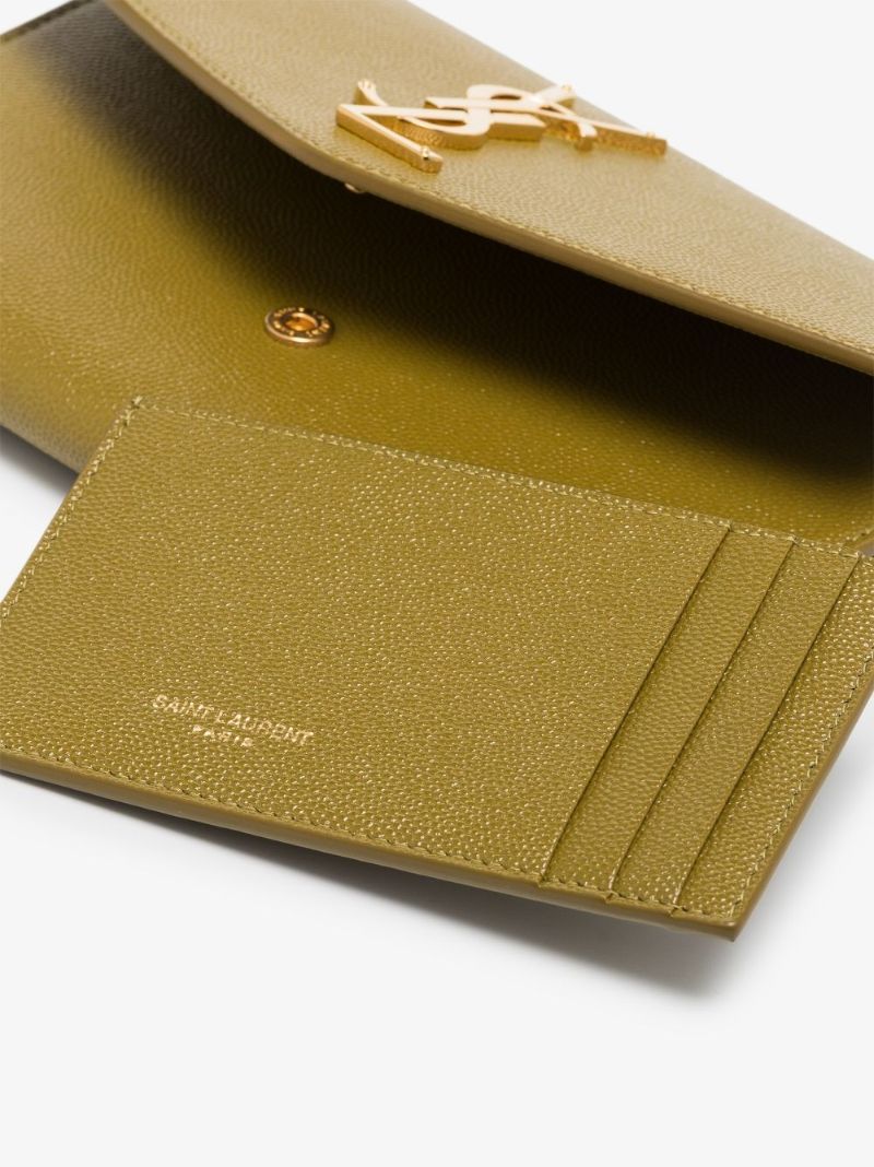 Green Uptown Leather Chain Wallet