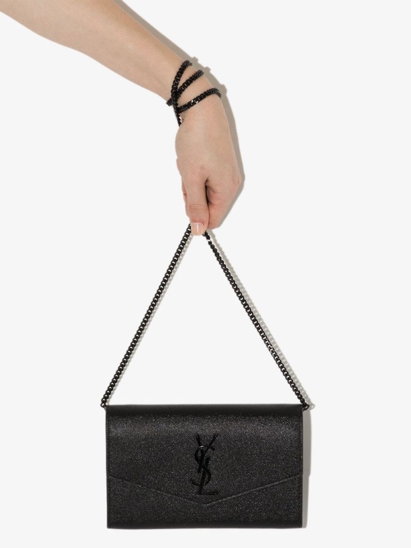 Black Uptown Leather Chain Wallet