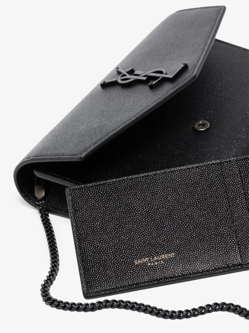 Black Uptown Leather Chain Wallet