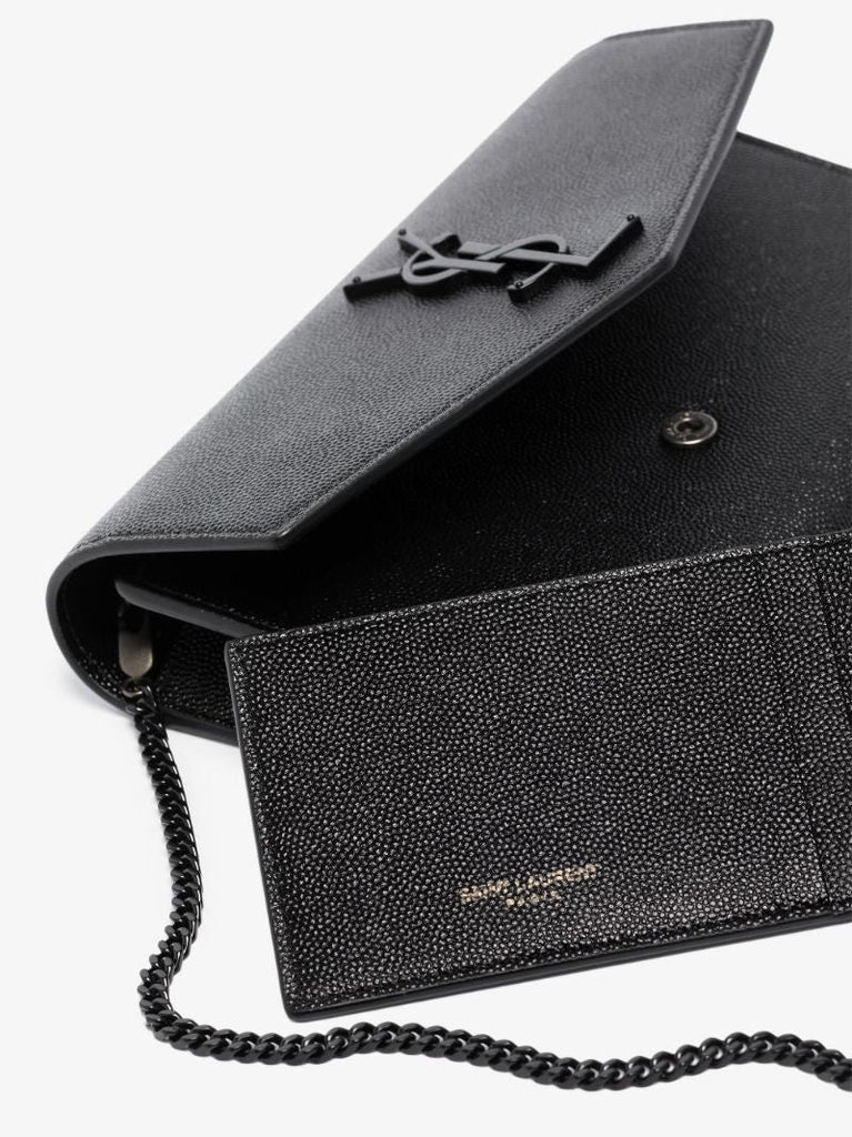 Black Uptown Leather Chain Wallet