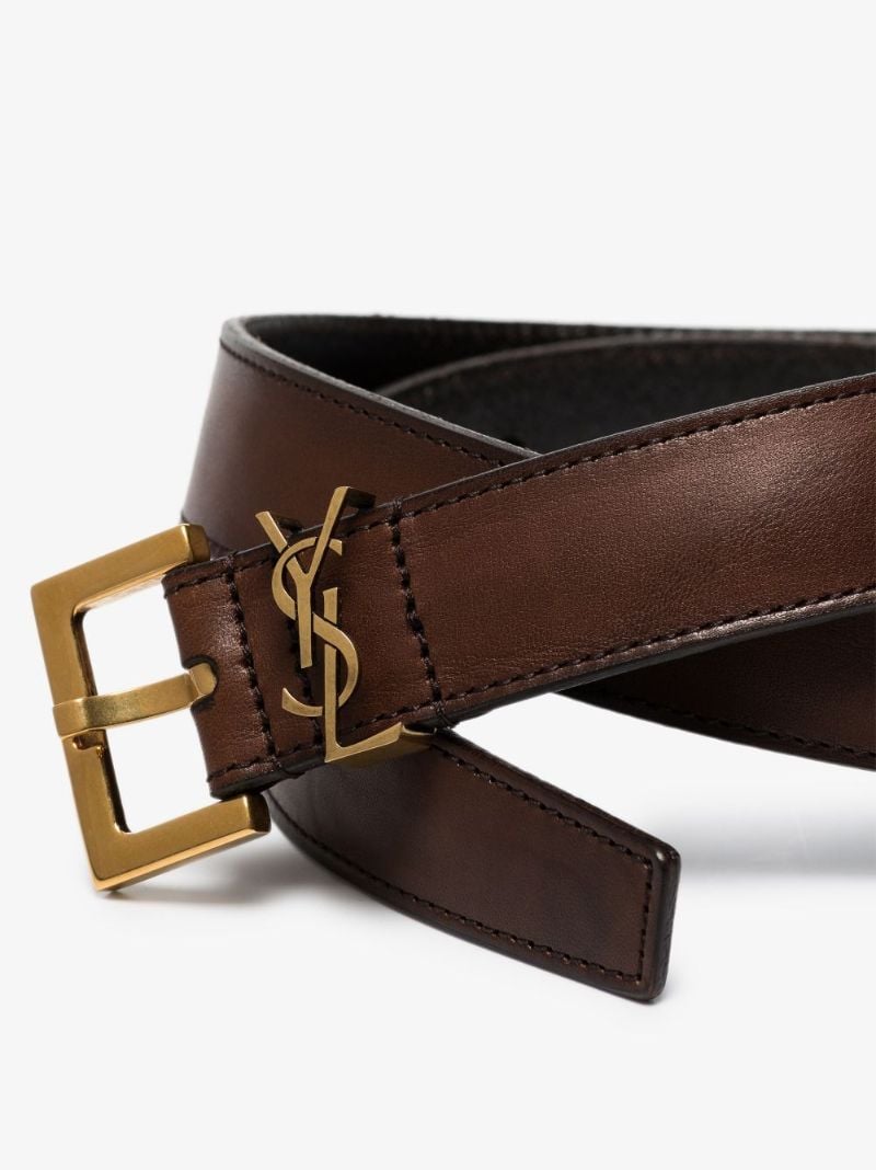 Brown Monogram Leather Belt