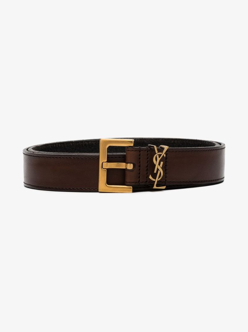 Brown Monogram Leather Belt