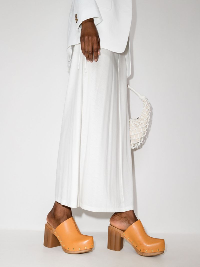 Orange Daisy 100 Clog Mules