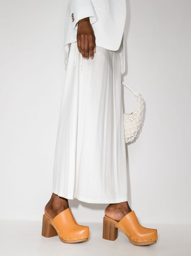 Orange Daisy 100 Clog Mules
