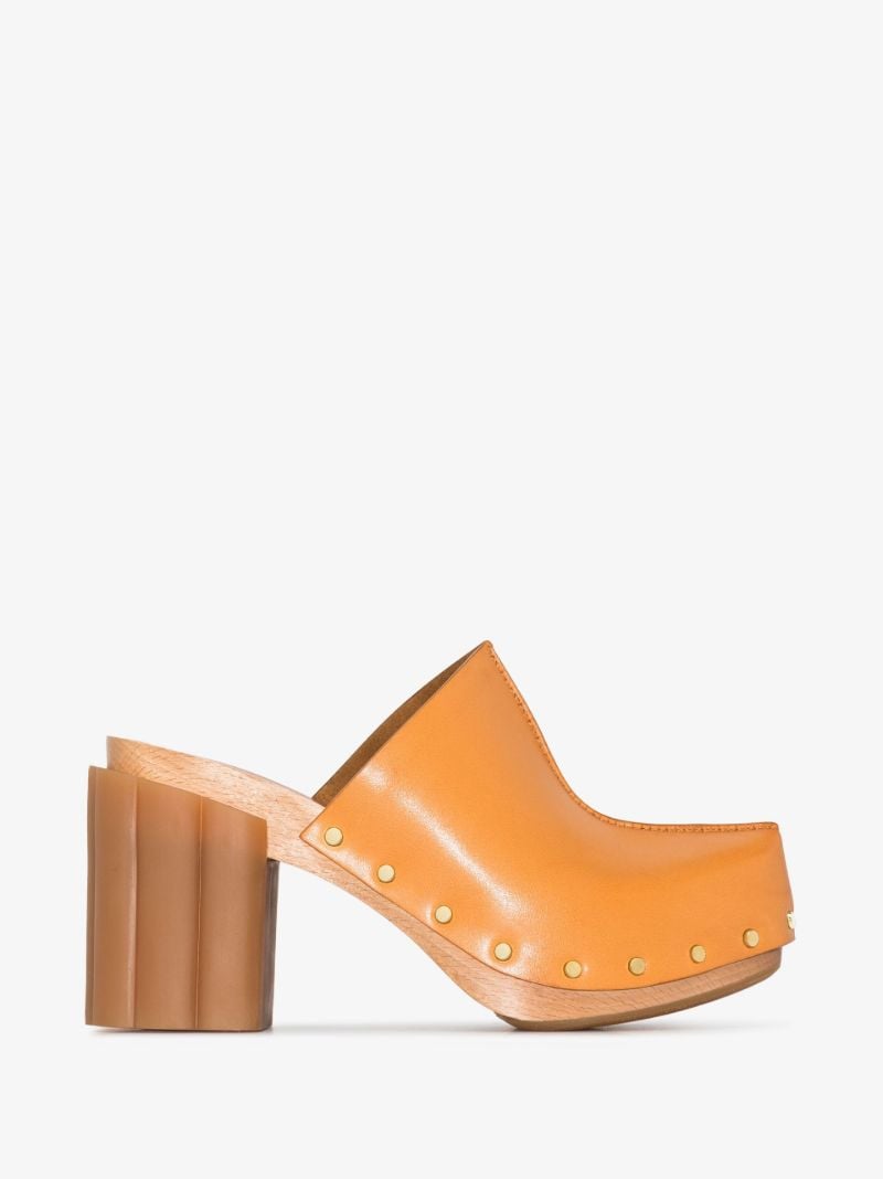 Orange Daisy 100 Clog Mules