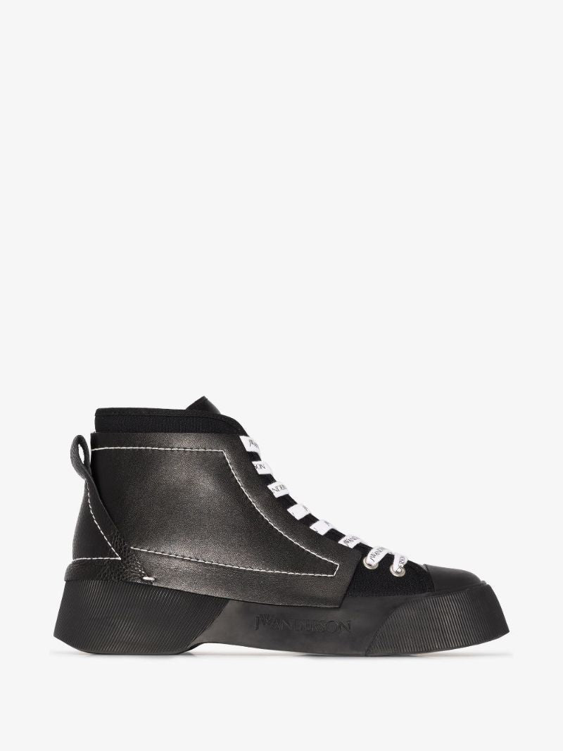 Black Panelled High Top Sneakers