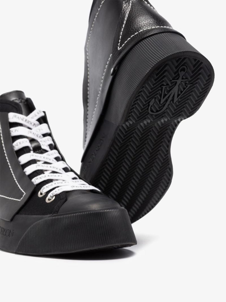 Black Panelled High Top Sneakers