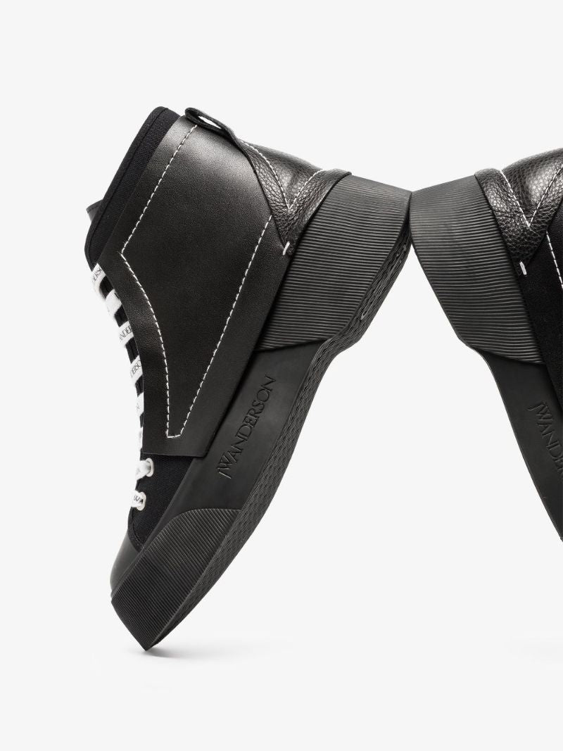 Black Panelled High Top Sneakers