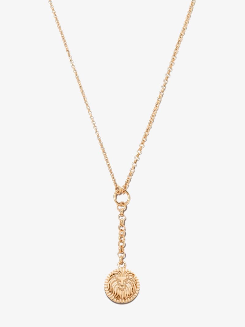 18k Yellow Gold Leo Baby Medallion Belcher Chain Necklace