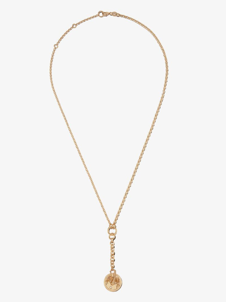 18k Yellow Gold Scorpio Baby Medallion Diamond Necklace