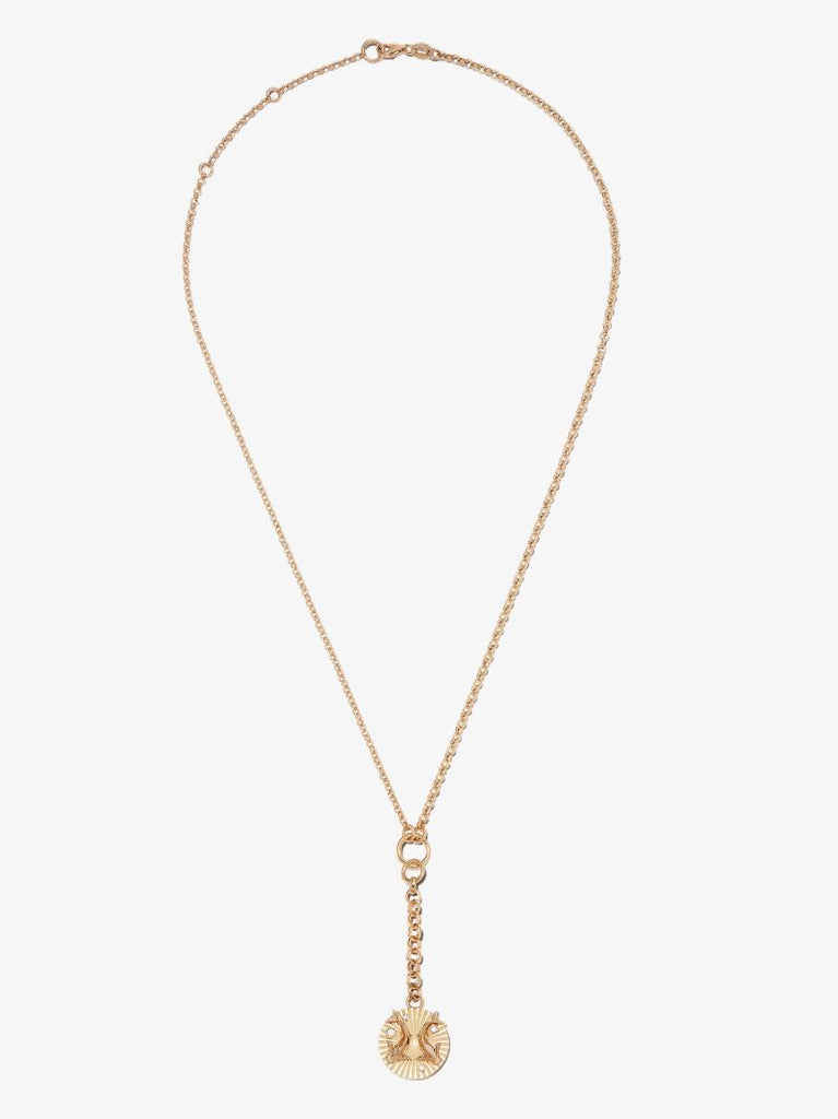 18k Yellow Gold Pisces Baby Medallion Diamond Necklace
