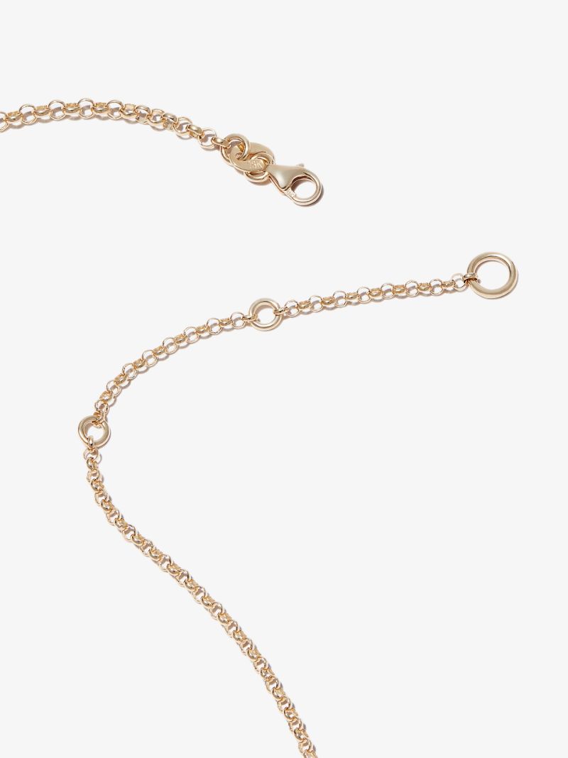 18k Yellow Gold Pisces Baby Medallion Diamond Necklace