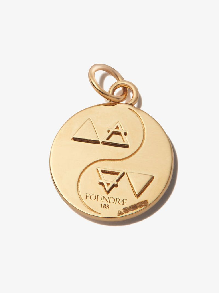 18k Yellow Gold Balance Baby Diamond Medallion Charm