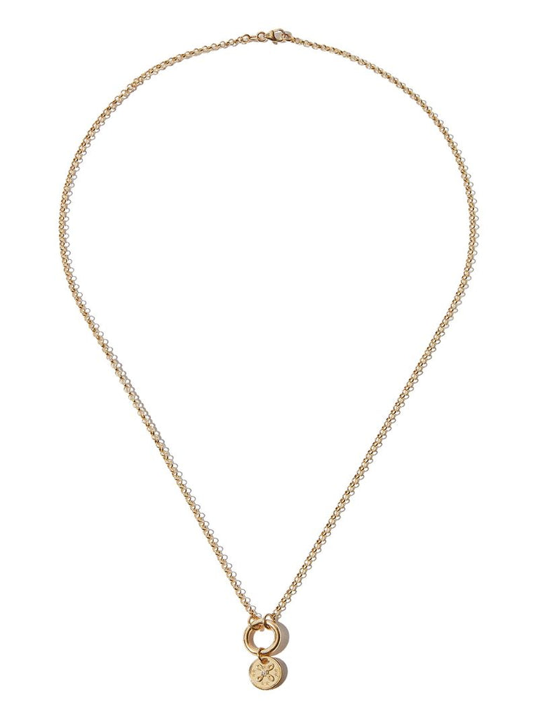 18k Yellow Gold True Love Mini Diamond Medallion Charm