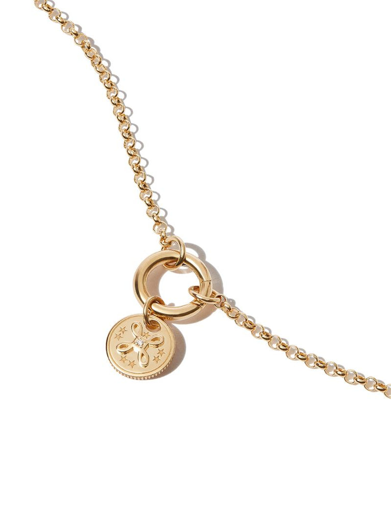 18k Yellow Gold True Love Mini Diamond Medallion Charm