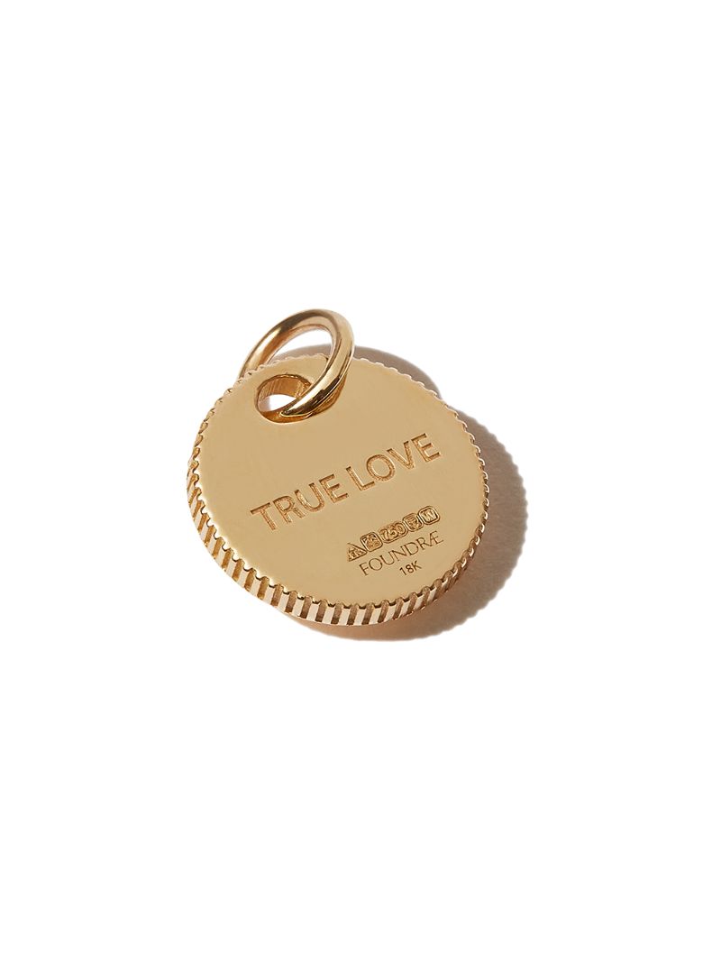18k Yellow Gold True Love Mini Diamond Medallion Charm