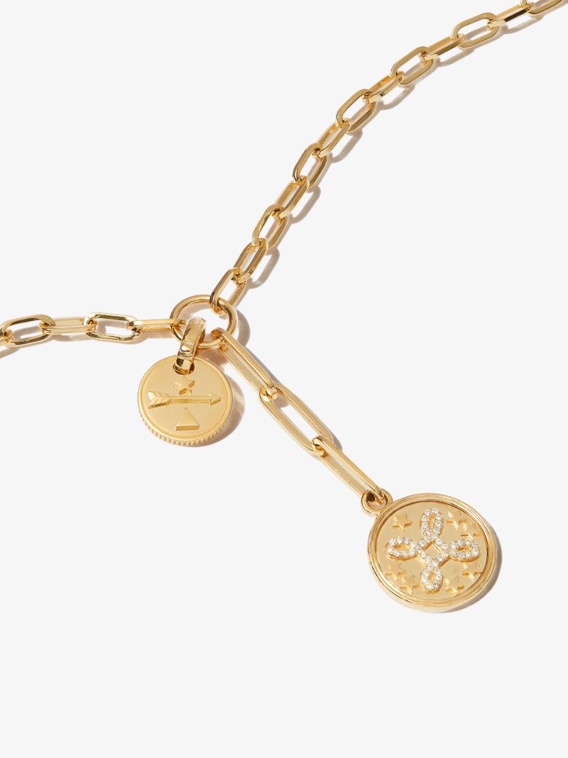 18k Yellow Gold True Love Dream Classic Fob Chain Diamond Necklace
