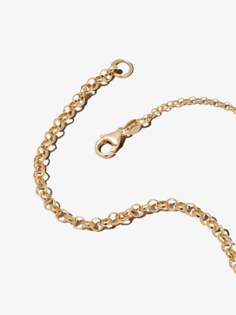 18k Yellow Gold Mind Body Soul Wholeness Heavy Belcher Chain Diamond Necklace
