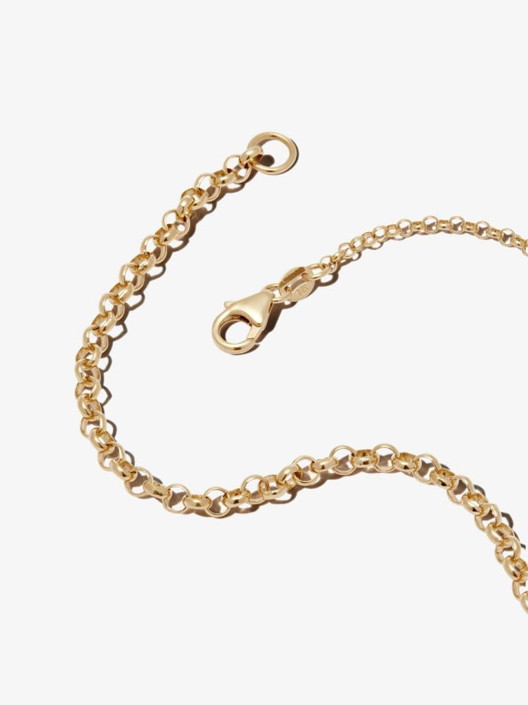 18k Yellow Gold Mind Body Soul Wholeness Heavy Belcher Chain Diamond Necklace