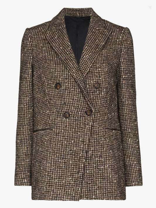 Checked Double-breasted Blazer