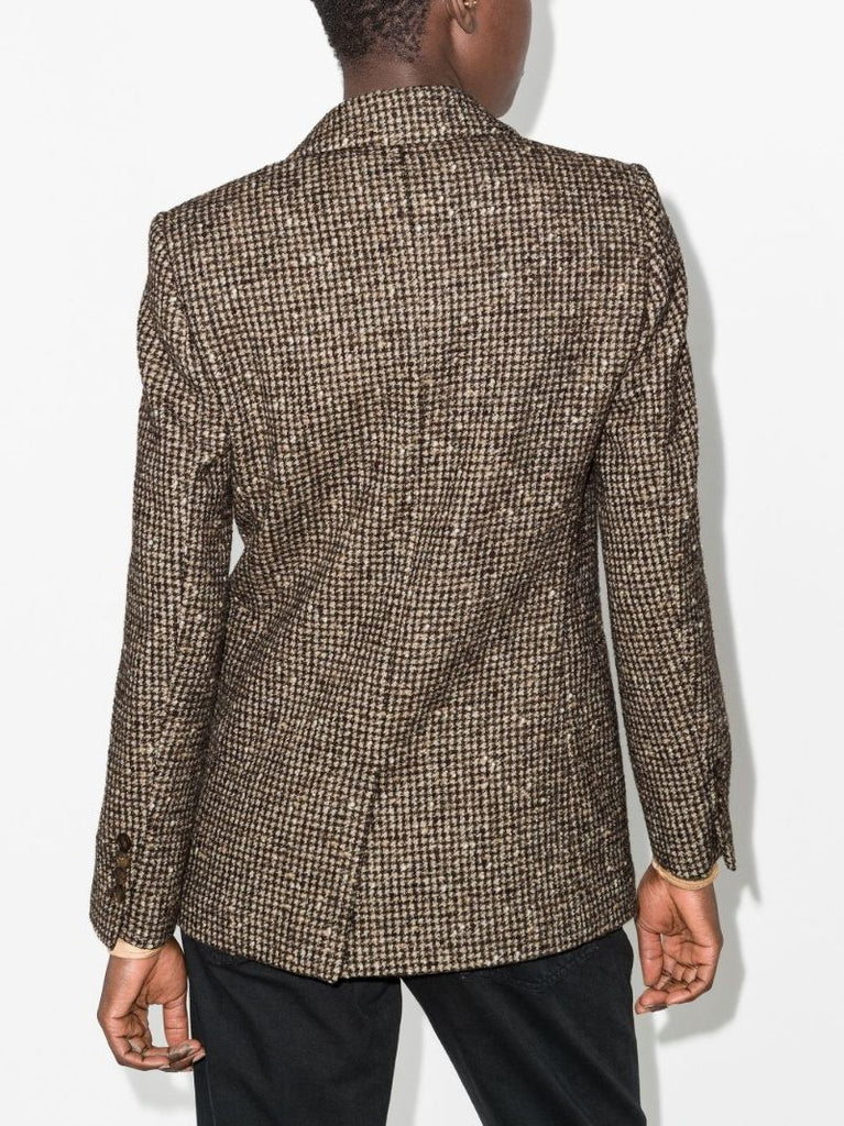 Checked Double-breasted Blazer