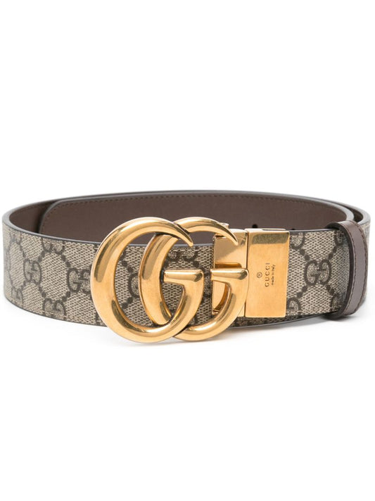 Brown Gg Marmont Reversible Leather Belt