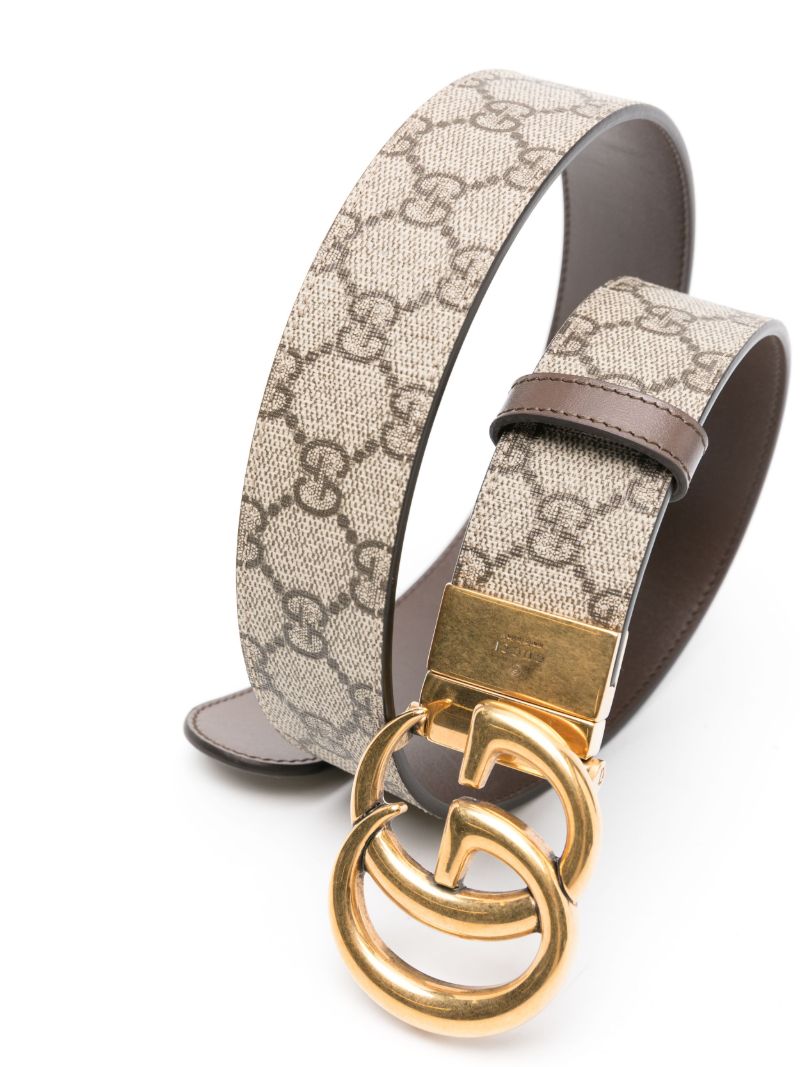 Brown Gg Marmont Reversible Leather Belt