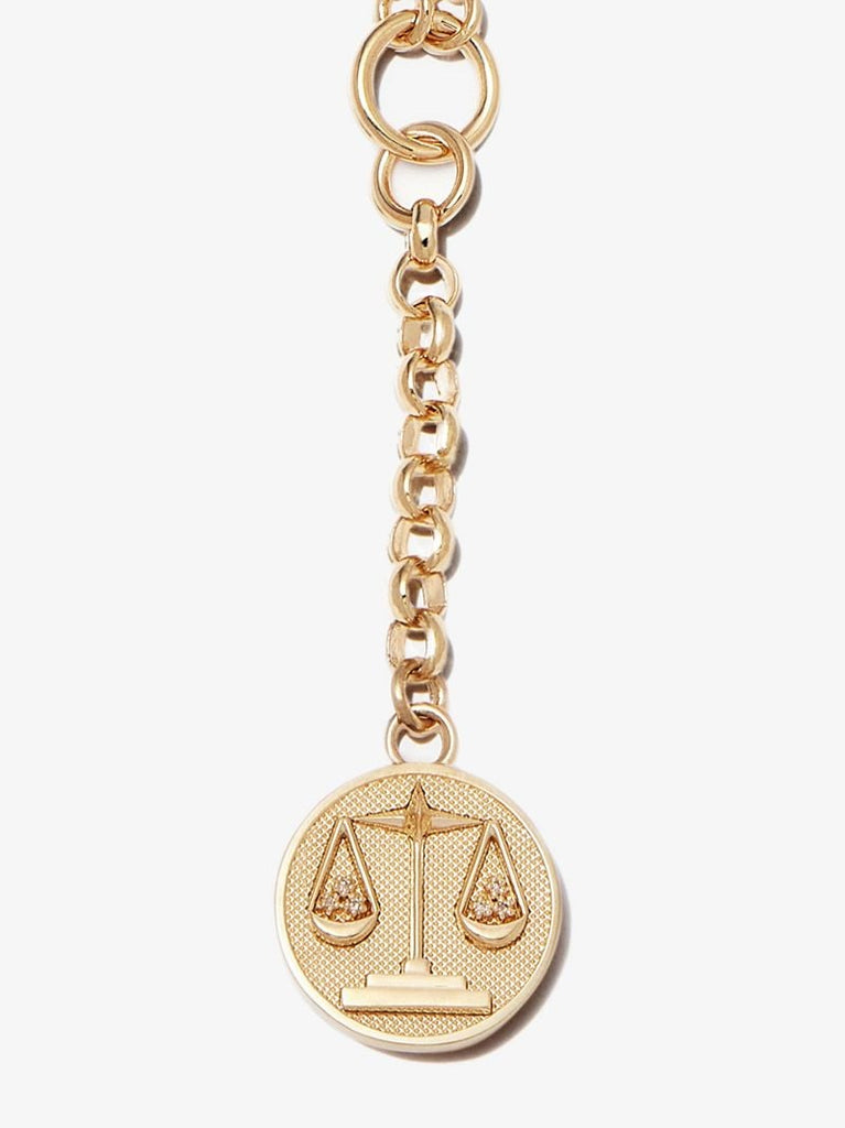 18k Yellow Gold Libra Baby Medallion Diamond Necklace