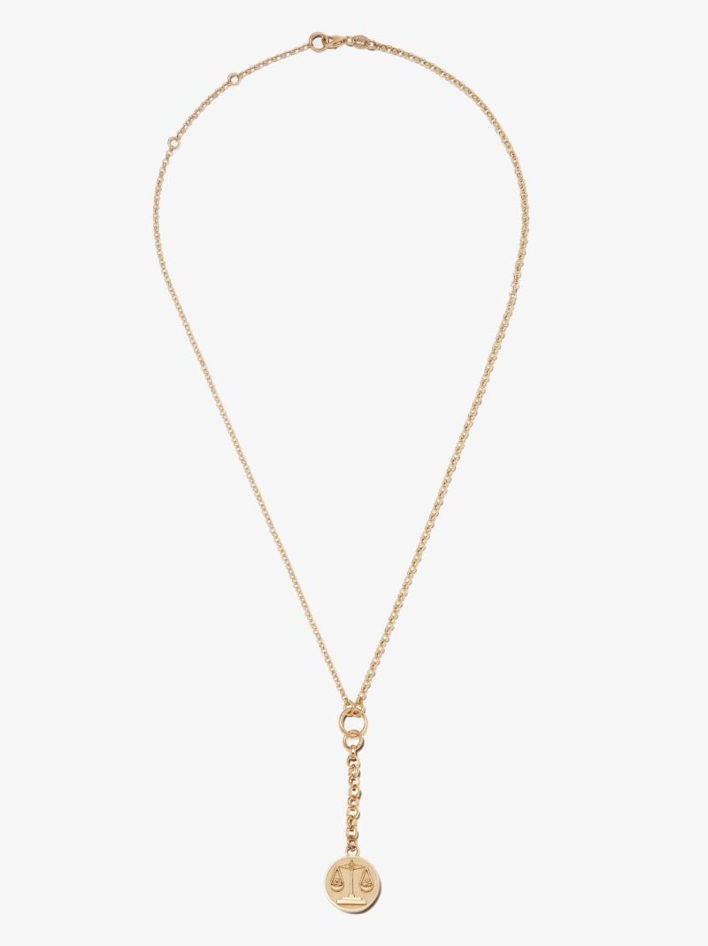 18k Yellow Gold Libra Baby Medallion Diamond Necklace