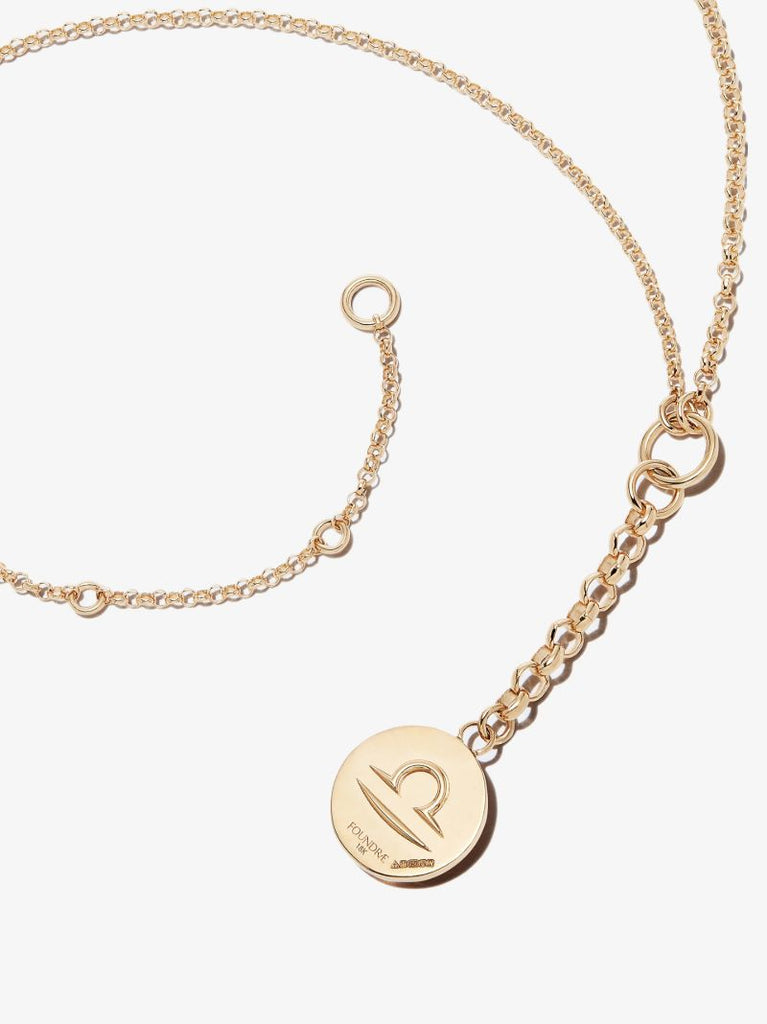 18k Yellow Gold Libra Baby Medallion Diamond Necklace