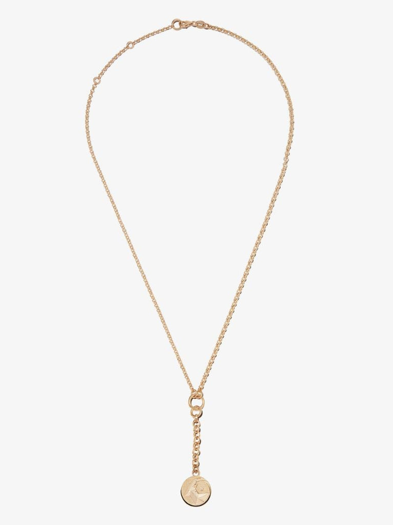 18k Yellow Gold Capricorn Baby Medallion Diamond Necklace