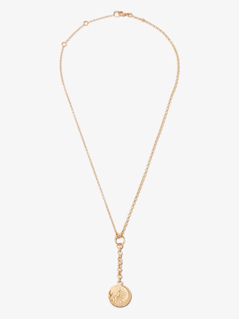 18k Yellow Gold Virgo Baby Medallion Belcher Chain Necklace