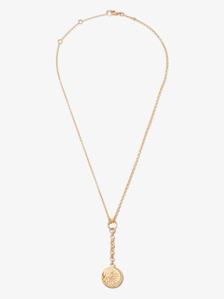 18k Yellow Gold Virgo Baby Medallion Belcher Chain Necklace