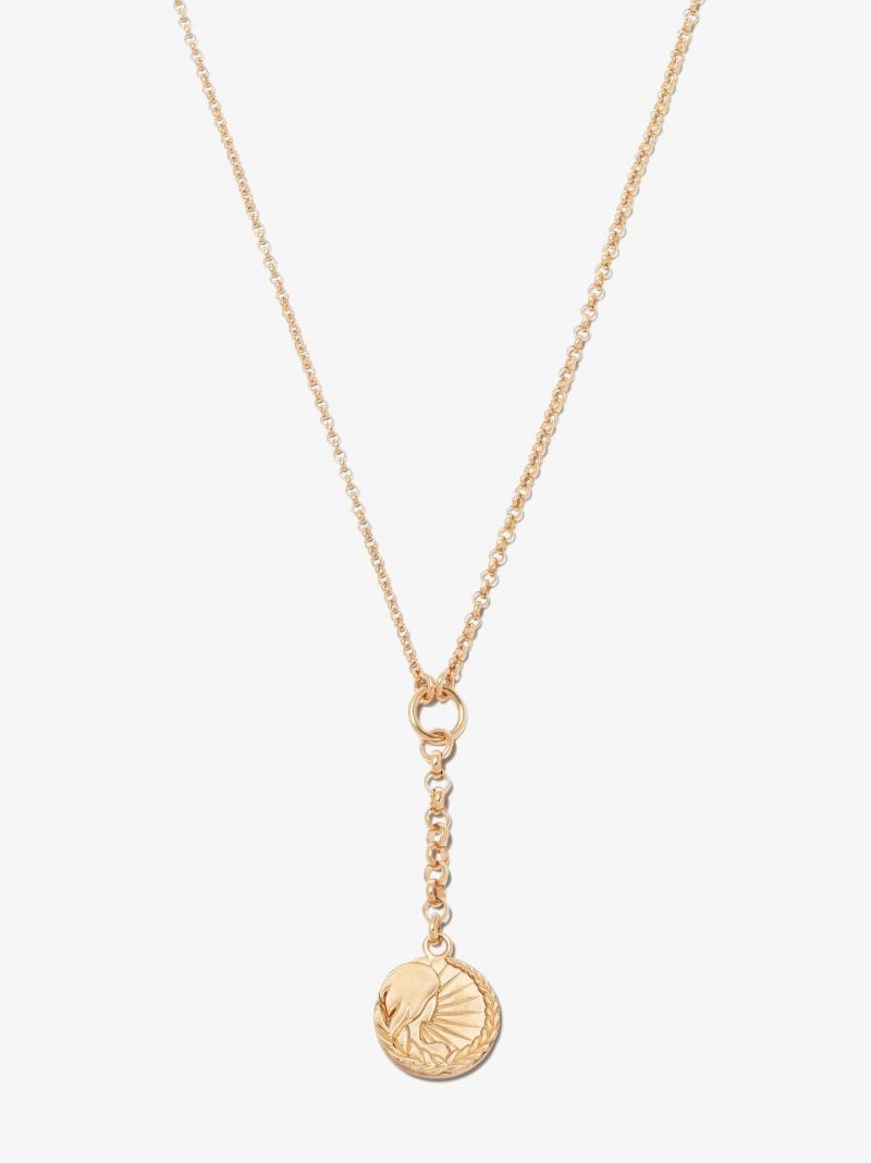 18k Yellow Gold Virgo Baby Medallion Belcher Chain Necklace