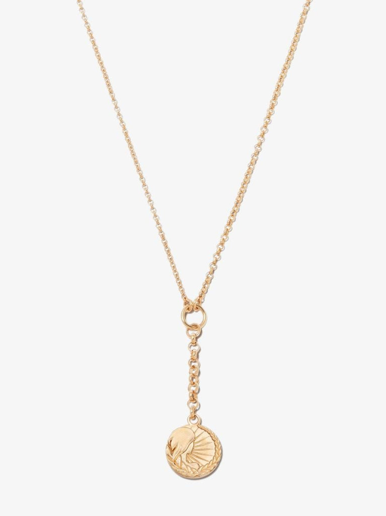 18k Yellow Gold Virgo Baby Medallion Belcher Chain Necklace