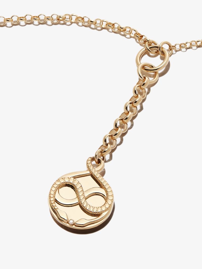 18k Yellow Gold Gemini Baby Medallion Diamond Necklace