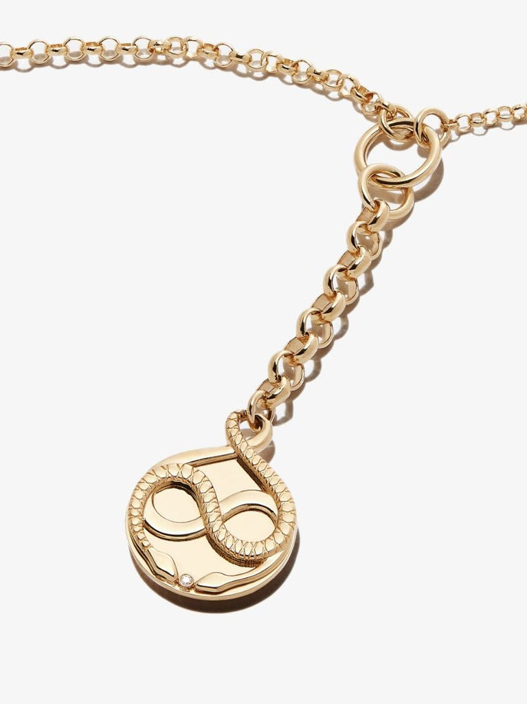 18k Yellow Gold Gemini Baby Medallion Diamond Necklace