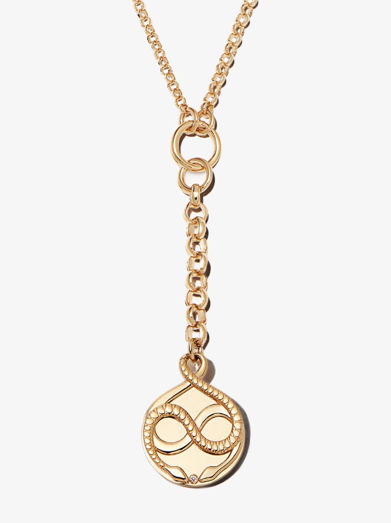 18k Yellow Gold Gemini Baby Medallion Diamond Necklace