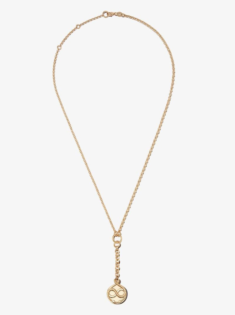 18k Yellow Gold Gemini Baby Medallion Diamond Necklace