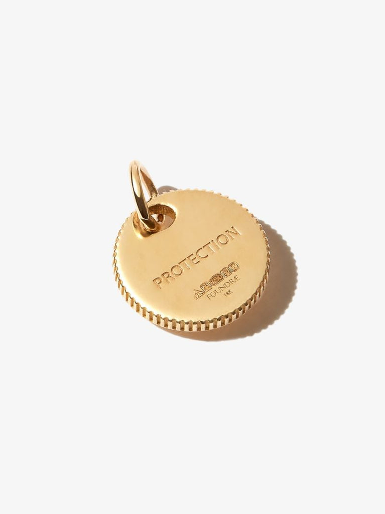 18k Yellow Gold Protection Mini Medallion Charm