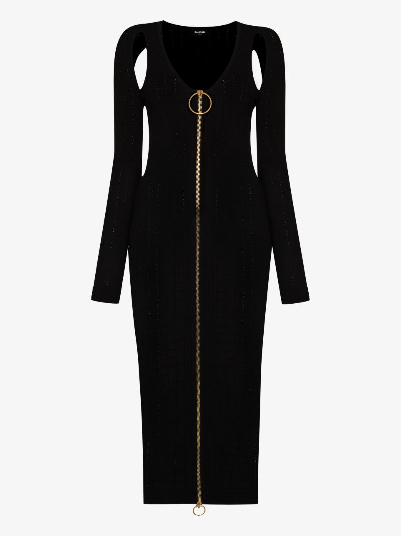 Zip Front Midi Dress