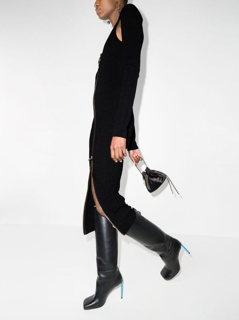 Zip Front Midi Dress